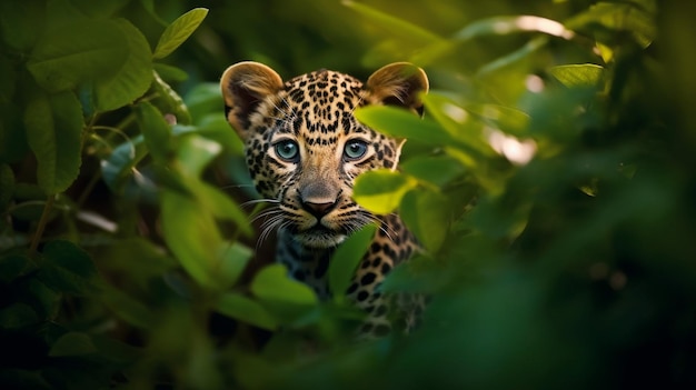 El cachorro de leopardo pantera