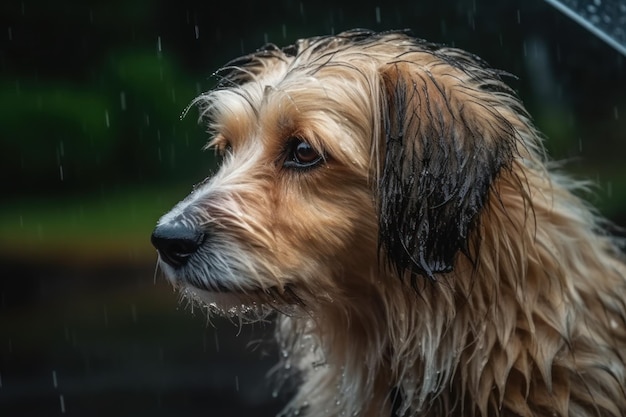 Cachorro molhado fechado Chuva suja Gerar Ai