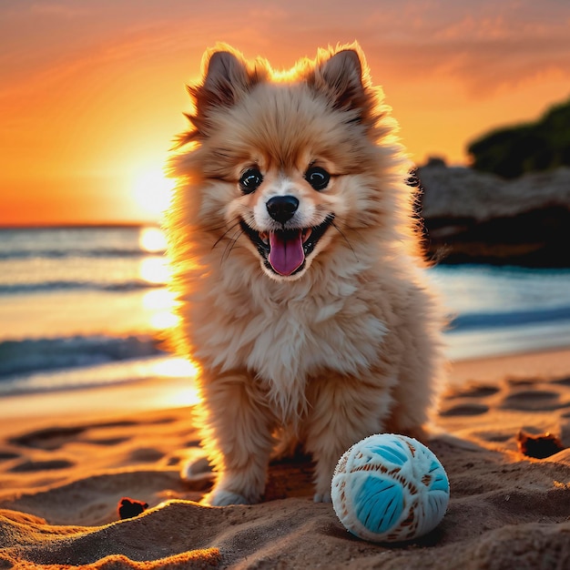 Cachorro na praia