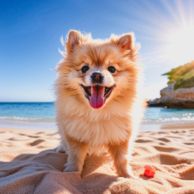 Cachorro na praia