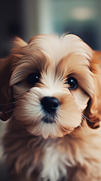 Un cachorro con nariz negra y nariz blanca.