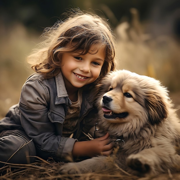 Cachorro y niños Vínculos conmovedores y momentos alegres