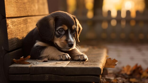 Cachorro no banco.