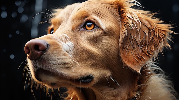 Cachorro no parque vista de perto pato nova scotia pedágio retriever generative ai