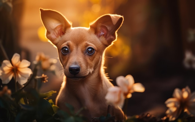 Cachorro con ojos grandes y orejas caídas.