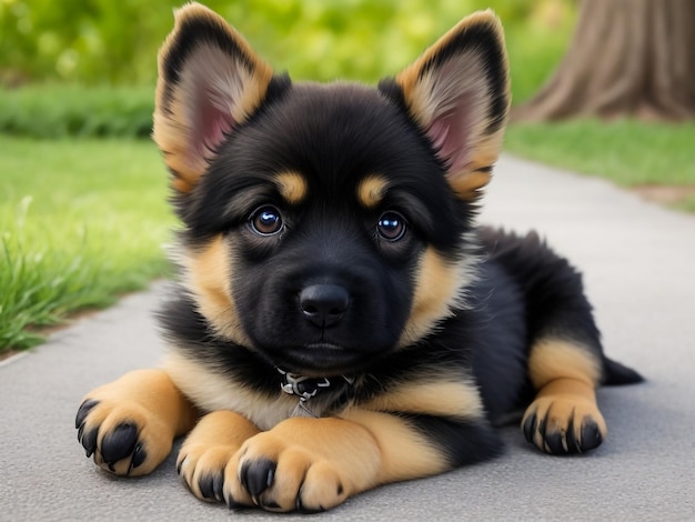 Un cachorro de pastor alemán muy lindo.