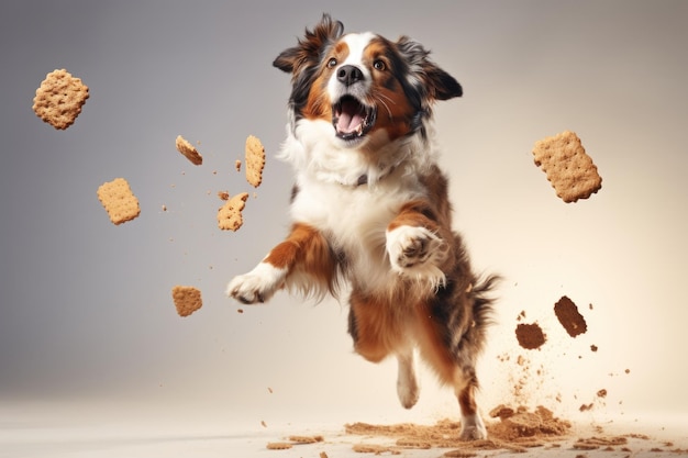 Cachorro pegando biscoito gerado por IA