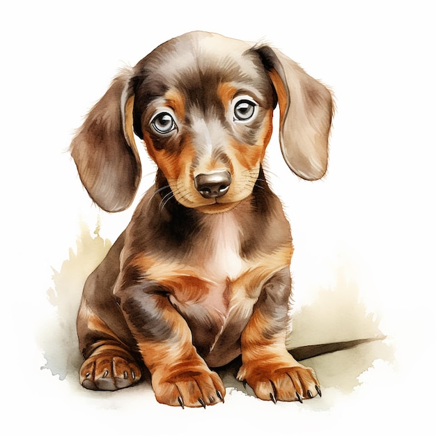 El cachorro de perro salchicha de mármol es una mascota y un amigo leal del hombre.