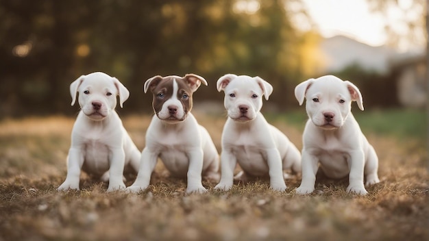 Un cachorro de pitbull