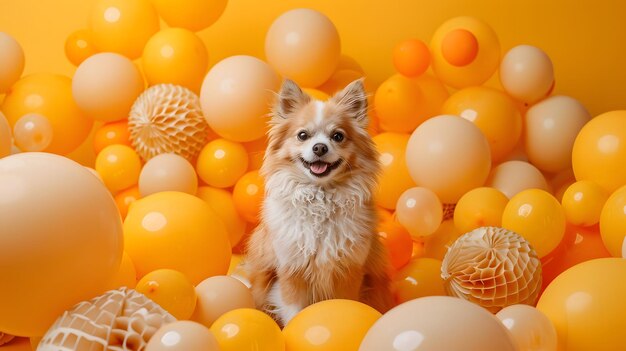 Cachorro Presente Decoração de Evento do Paraíso com Balões e Presentes