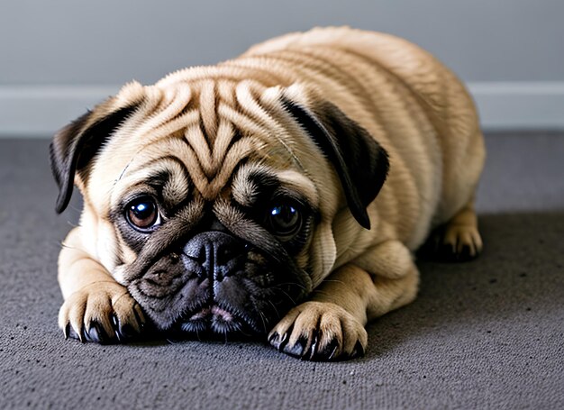 Cachorro pug triste