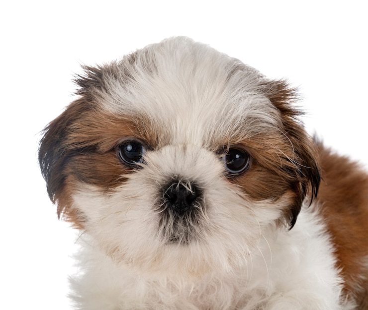 Foto cachorro shih tzu isolado no branco