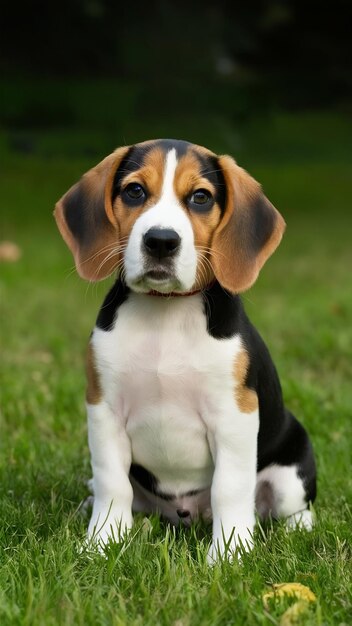 Foto cachorro tricolor beagle está posando