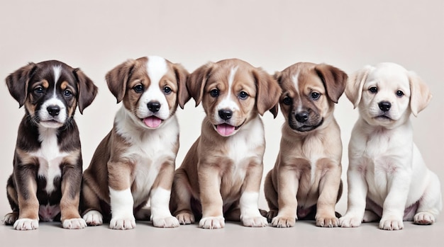 Cachorros adorables sentados juntos
