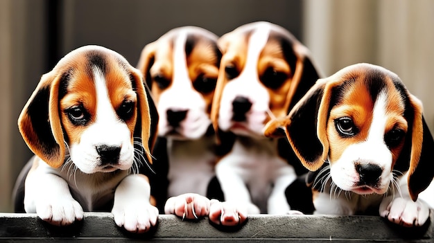 Foto los cachorros de beagle dulces