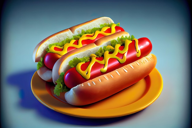 Cachorros-quentes carne vermelha e verde e amarela comida fresca quente
