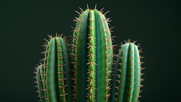 Cactos com longos espinhos afiados em fundo escuro