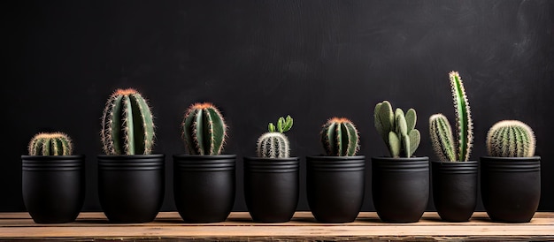 Cactos melo em vaso preto