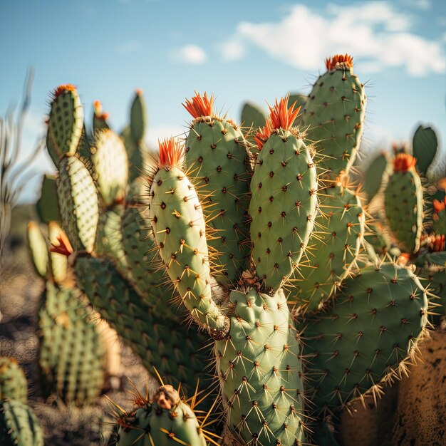 Cactos no deserto peruano