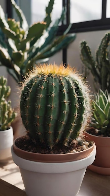 Cactus acogedor para el cultivo de plantas de casa o de interior