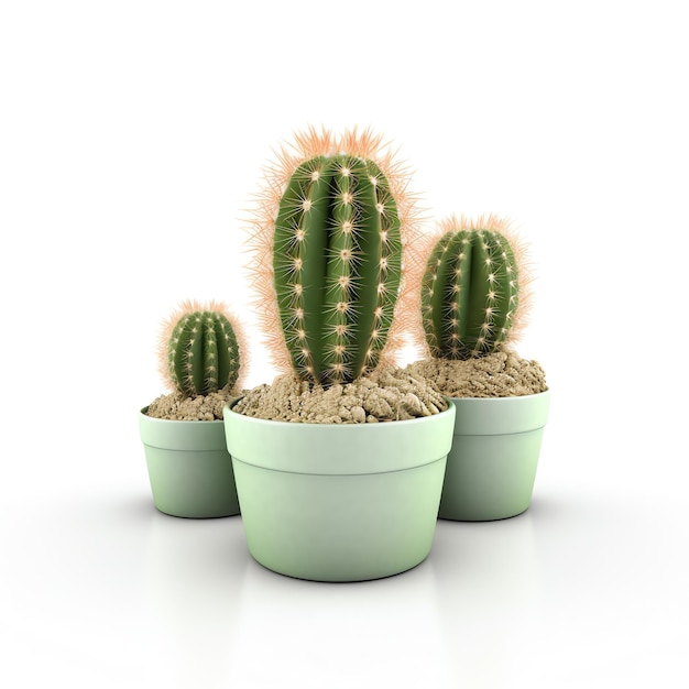 Cactus aislado sobre fondo blanco licuadora 3d generada ai