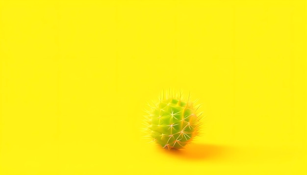 Cactus amarillo sobre un fondo amarillo