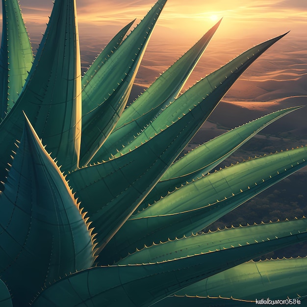 Foto cactus antiguos en los campos de la planta de sisal