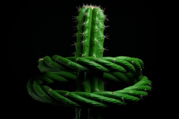 cactus con brazos que se asemejan a cuerdas retorcidas