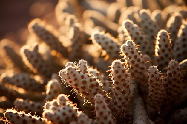 Foto el cactus cholla proyecta sombras