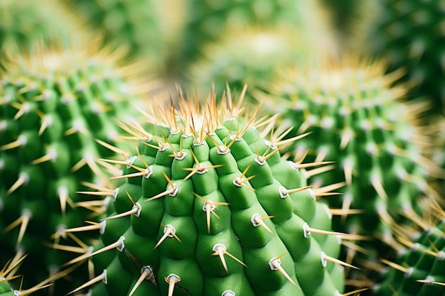 Cactus com espinhos em close-up