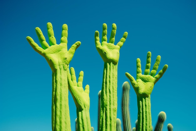 cactus com os braços estendidos para o céu