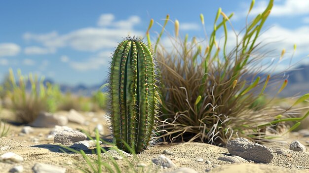 Foto el cactus del desierto visto desde el costado