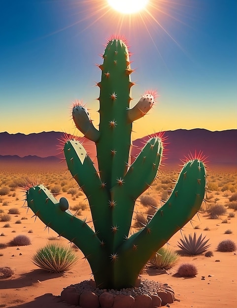 un cactus en un desierto