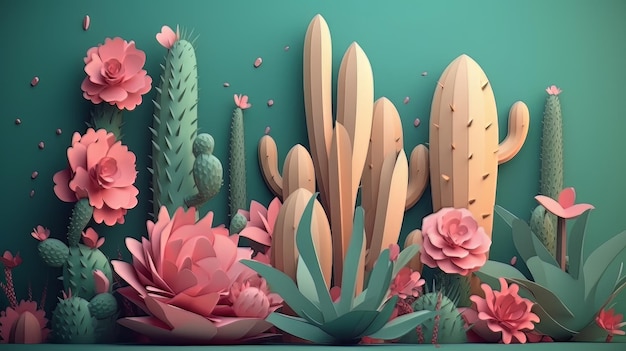 cactus de dibujos animados de ilustración