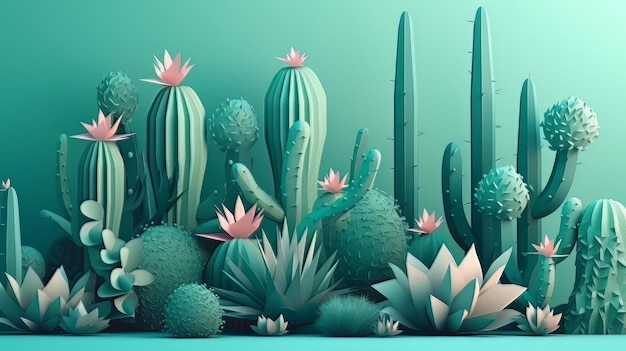cactus de dibujos animados de ilustración