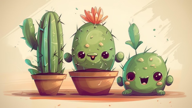 Foto cactus de dibujos animados de ilustración