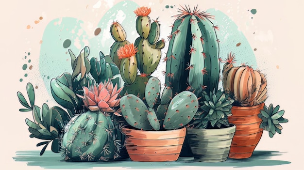 cactus de dibujos animados de ilustración