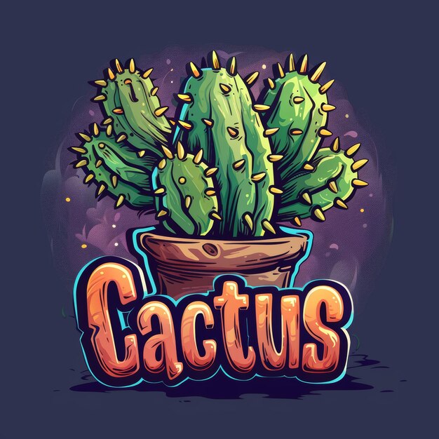 Foto cactus eine widerstandsfähige und einzigartige ki für die erzeugung von markenlogos