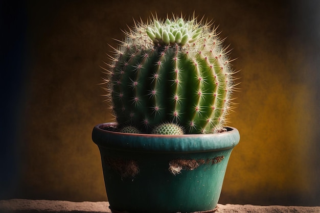 Cactus em um vaso de flores pequeno