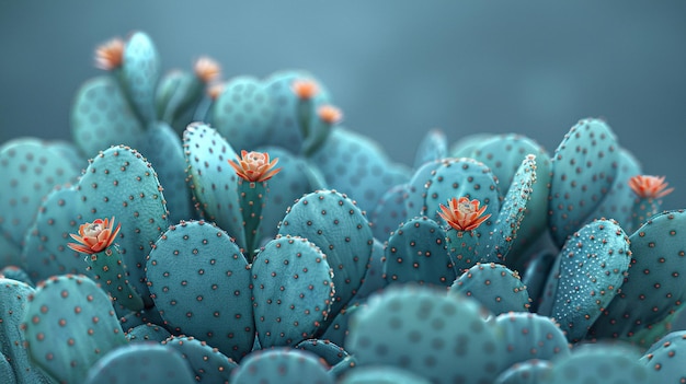 un cactus con una flor roja en él
