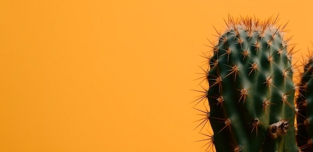 Un cactus con un fondo amarillo.