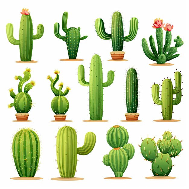 El cactus en fondo blanco Ilustraciones de imágenes prediseñadas