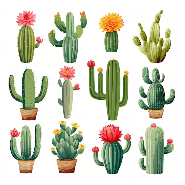 El cactus en fondo blanco Ilustraciones de imágenes prediseñadas