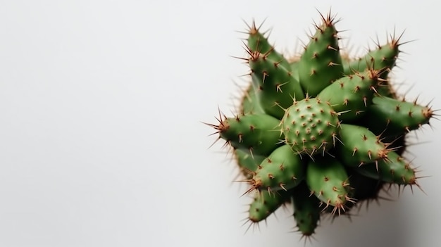 Un cactus con un fondo blanco.