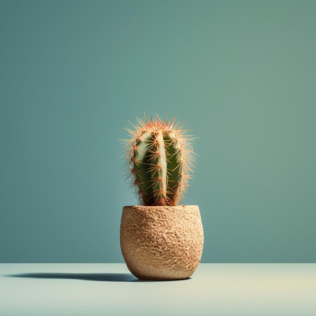 Foto cactus en un fondo minimalista