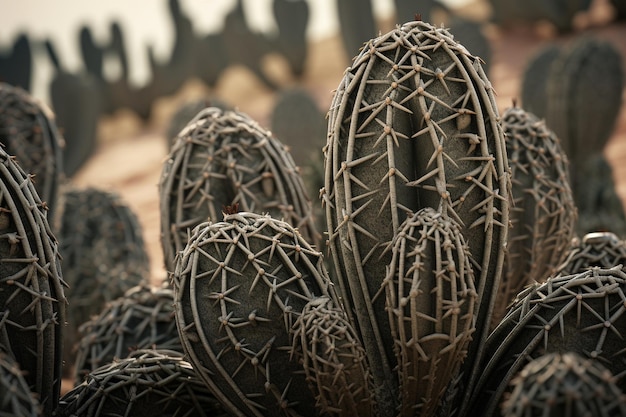 cactus con intrincados patrones grabados en su superficie