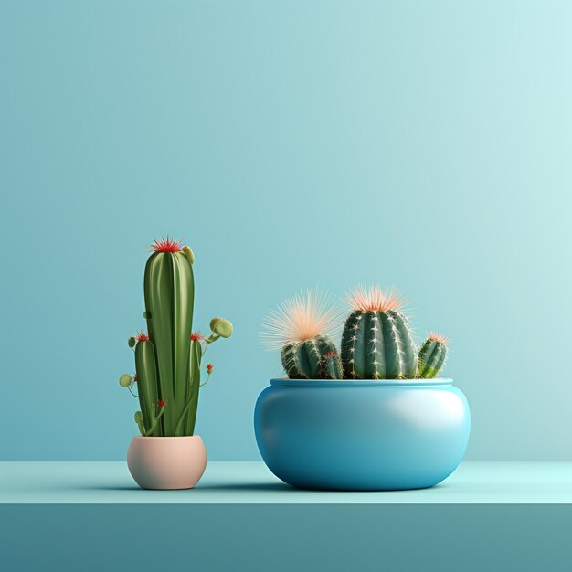 Cactus y margarita Una armonía visual de colores alegres