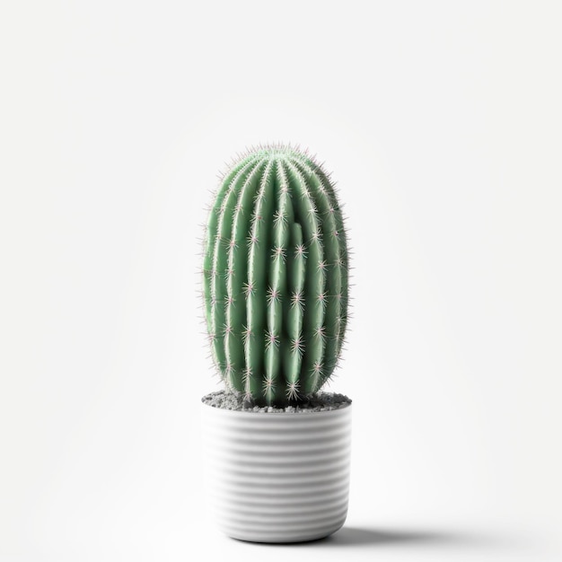 Cactus mínimo sobre fondo blanco con espacio de copia Ilustración de diseño gráfico