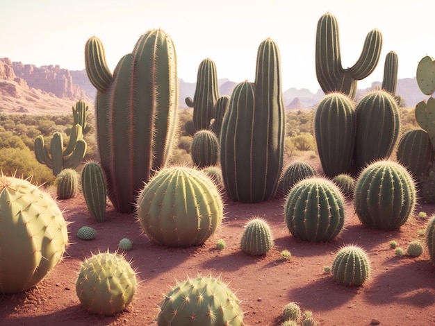 Foto cactus naturales en el hermoso espinoso sencillo