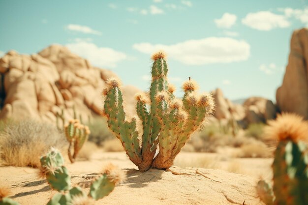 Cactus con patrón verde en el estilo de los diseños caprichosos de la transferencia de color